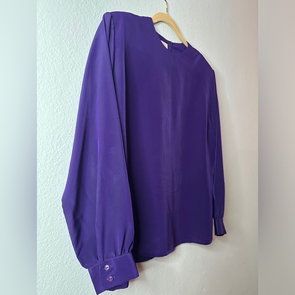 Vintage Sophisticates By Pendleton Purple Blouse Women’s Size 16 - Picture 4 of 10